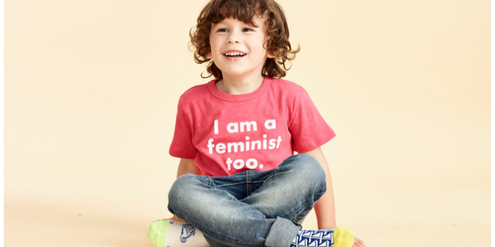 Umstrittener Slogan auf T-Shirt für Jungs: «Ich bin auch ein Feminist.» Umstrittener Slogan auf T-Shirt für Jungs: «Ich bin auch ein Feminist.»
