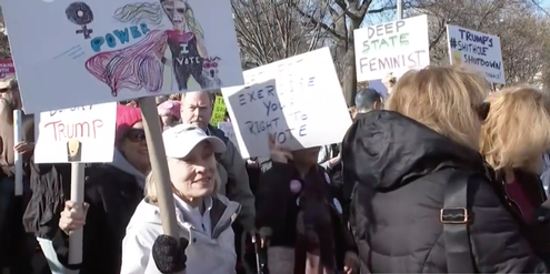 Demonstration der Frauenmarsch-Bewegung in Washington. Demonstration der Frauenmarsch-Bewegung in Washington.
