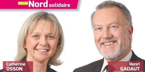 Wahlplakat mit Kandidatin und Kandidat, die nur gemeinsam gewählt werden konnten. Wahlplakat mit Kandidatin und Kandidat, die nur gemeinsam gewählt werden konnten.