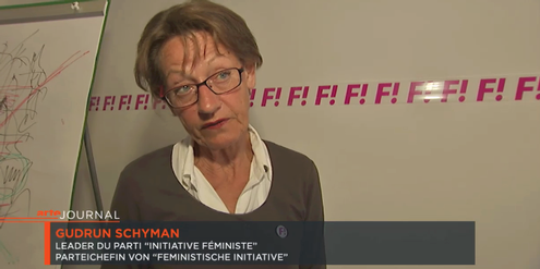Parteivorsitzende Gudrun Schyman an einer Wahlveranstaltung. Parteivorsitzende Gudrun Schyman an einer Wahlveranstaltung.