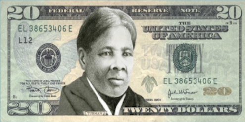 Entwurf einer 20-Dollar-Note mit der Bürgerrechtlerin Harriet Tubman. Entwurf einer 20-Dollar-Note mit der Bürgerrechtlerin Harriet Tubman.