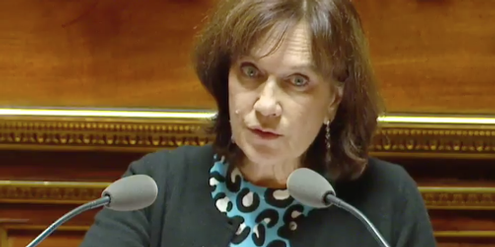 Frauenministerin Laurence Rossignol verteidigt im Senat das Recht auf einen Schwangerschaftsabbruch. Frauenministerin Laurence Rossignol verteidigt im Senat das Recht auf einen Schwangerschaftsabbruch.
