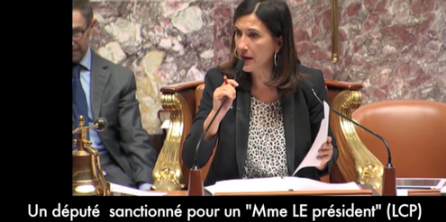 Vize-Parlamentspräsidentin Sandrine Mazetier während der Debatte über geschlechtergerechte Sprache. Vize-Parlamentspräsidentin Sandrine Mazetier während der Debatte über geschlechtergerechte Sprache.