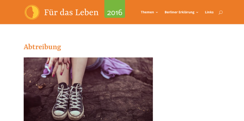 Die Webseite «Für das Leben» ist wie die Webseiten von Abtreibungsgegnern gestaltet. Die Webseite «Für das Leben» ist wie die Webseiten von Abtreibungsgegnern gestaltet.