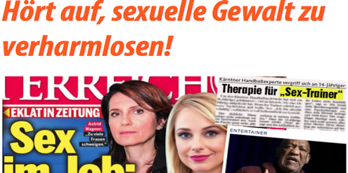 Wer Gewalt mit Sex gleichsetzt, verhöhnt die Opfer, kritisiert der Verein #aufstehn. Wer Gewalt mit Sex gleichsetzt, verhöhnt die Opfer, kritisiert der Verein #aufstehn.