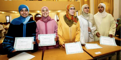 Marokkanerinnen nach Abschluss ihrer Ausbildung zu Religionslehrerinnen. Marokkanerinnen nach Abschluss ihrer Ausbildung zu Religionslehrerinnen.