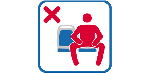 Piktogramm in Madrid signalisiert: Bitte nicht breitbeinig sitzen. Piktogramm in Madrid signalisiert: Bitte nicht breitbeinig sitzen.