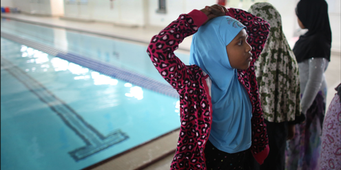 Schwimmunterricht nur für Mädchen ist in Dänemark umstritten. Schwimmunterricht nur für Mädchen ist in Dänemark umstritten.