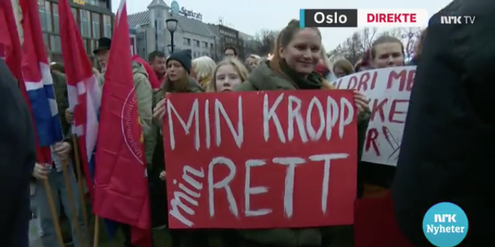 Demonstration für das liberale Abtreibungsrecht in Oslo. Demonstration für das liberale Abtreibungsrecht in Oslo.