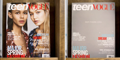 «Teen-Vogue» mit und ohne die Models Bind Walton und Gigi Hadid. «Teen-Vogue» mit und ohne die Models Bind Walton und Gigi Hadid.
