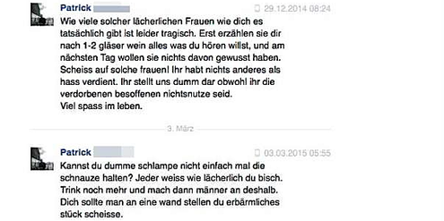 Diese Hasskommentare veröffentlichte Spiess-Hegglin auf Twitter und zeigte den Autor an. Diese Hasskommentare veröffentlichte Spiess-Hegglin auf Twitter und zeigte den Autor an.